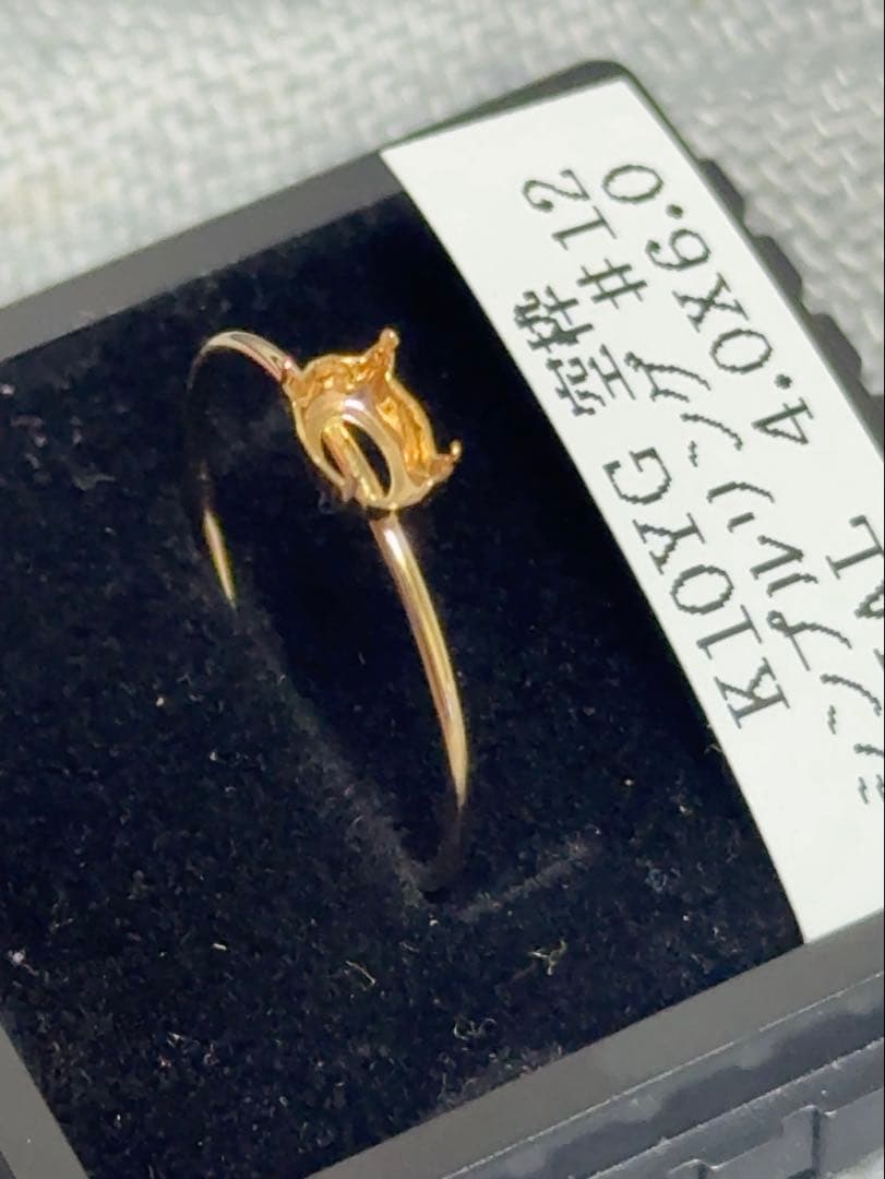 K10YG空枠 リング　オーバル 4x6