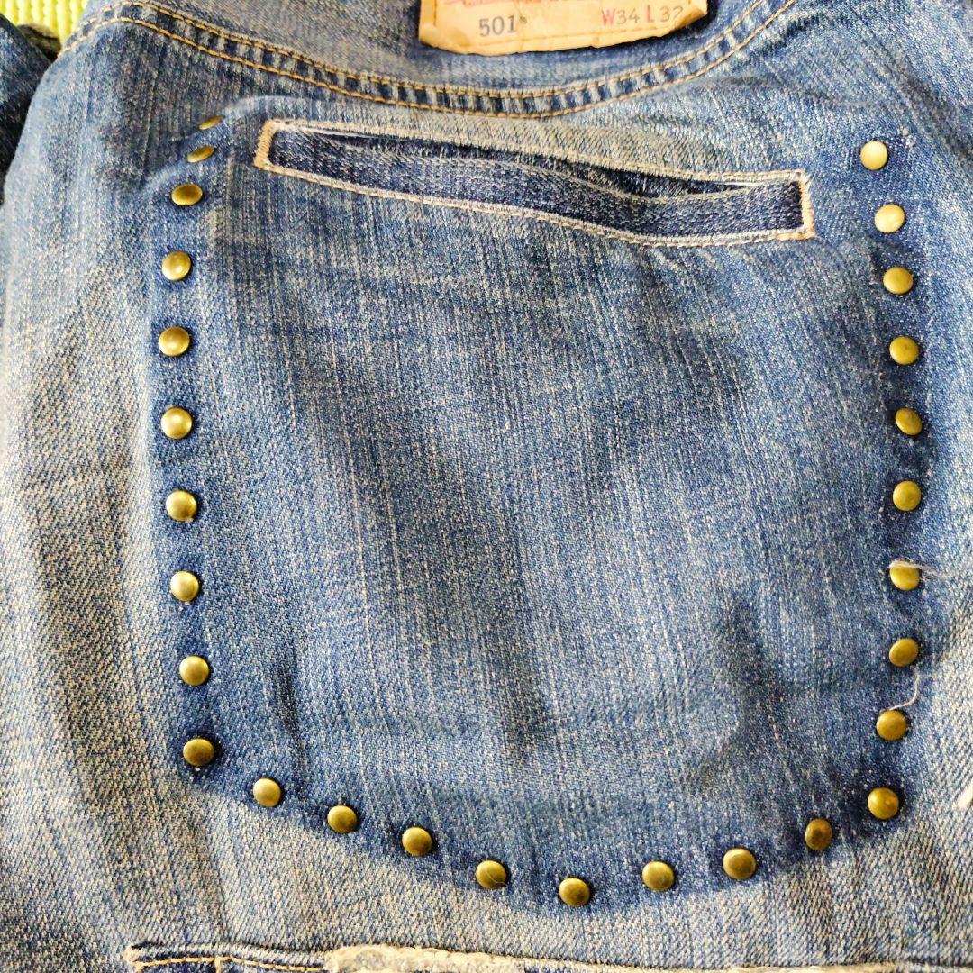 お*せ様 ✨️Levi's 501 W34 L32 リメイクデニム✨️