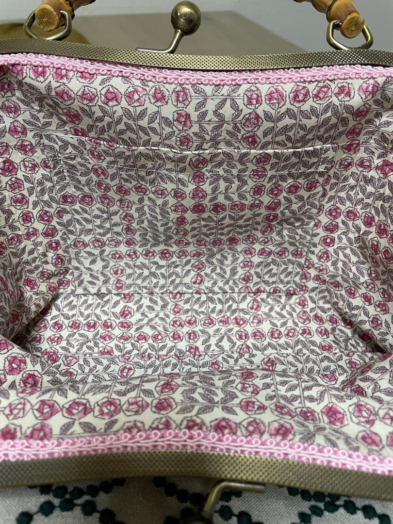 ミナペルホネン＊バンブーがま口バッグ