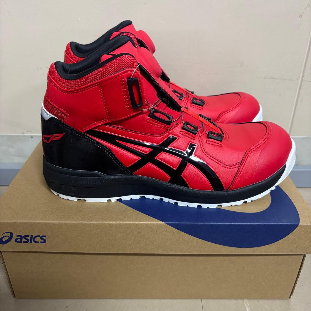新品 アシックス 安全靴 ウィンジョブ CP304 BOA 27.5cm 赤黒