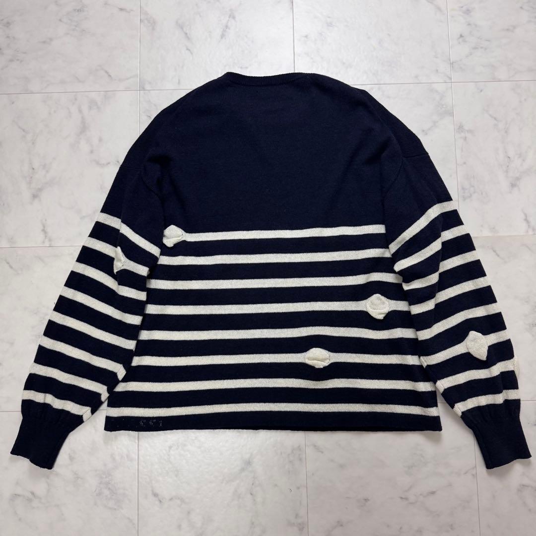 美品　CUNE キューン　腫れぼったいセーター　ネイビー　ホワイト　ウール　M