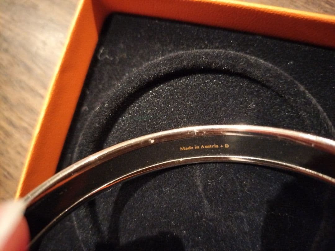 HERMES　エルメス　エマイユバングル　シルバー×ブラック