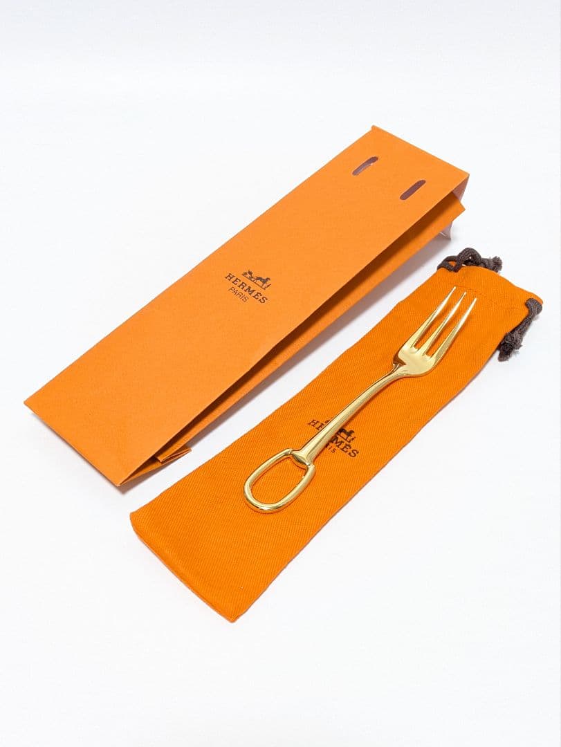 HERMES エルメス グラン アトラージュ デザートフォーク ゴールド