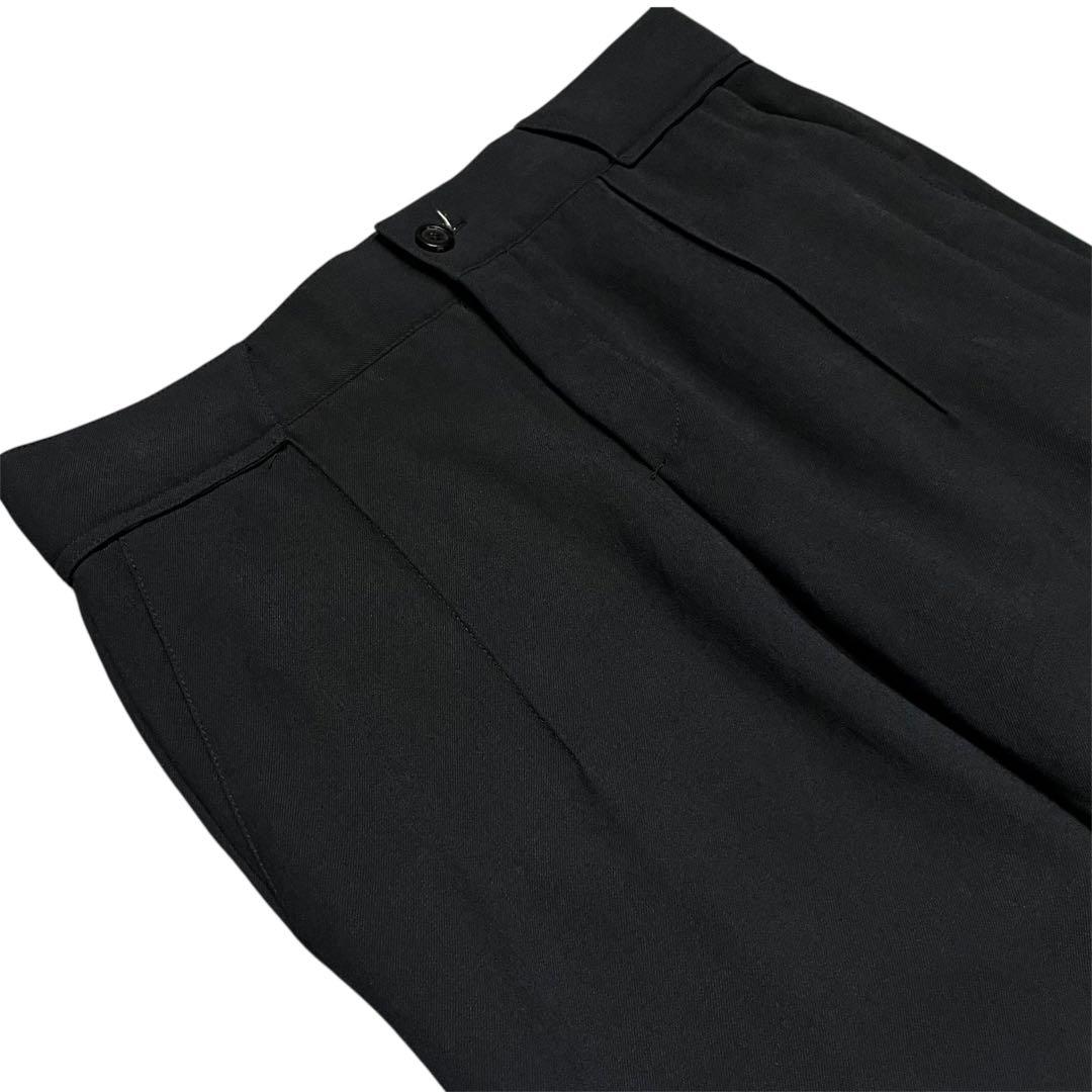 GIORGIO ARMANI レーヨン×ポリ ドレープ ワイドスラックス