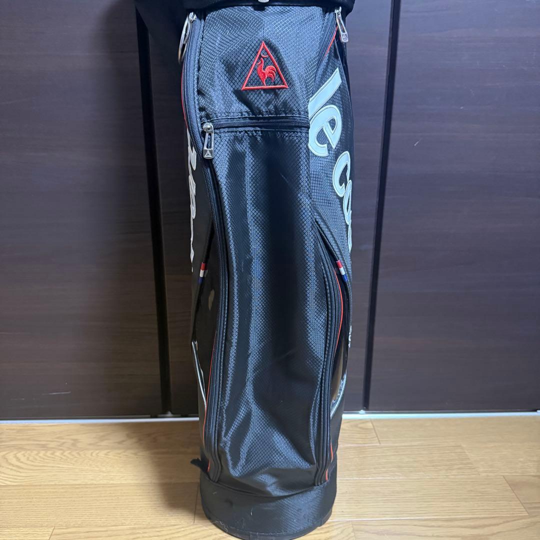 le coq sportif キャディバッグ ゴルフバッグ ブラック/レッド