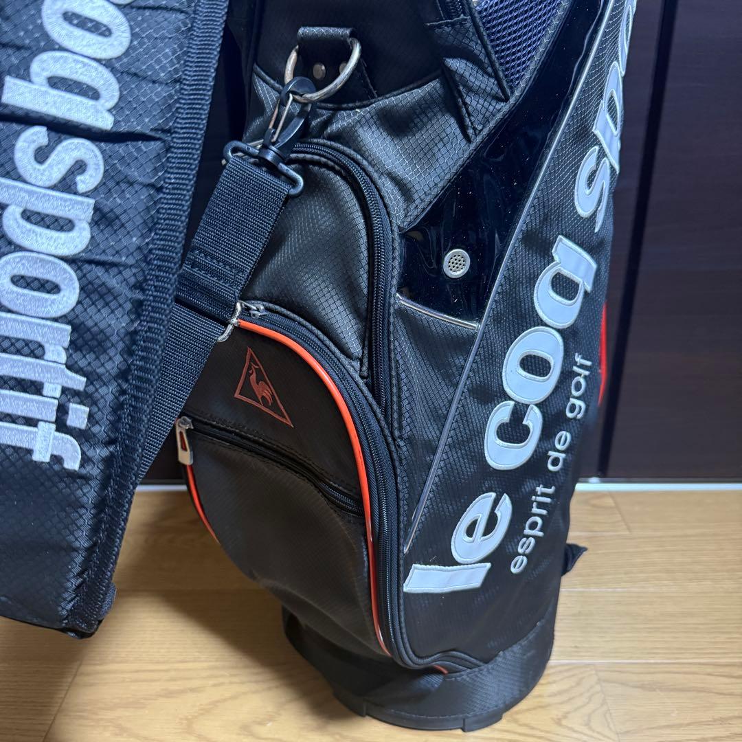 le coq sportif キャディバッグ ゴルフバッグ ブラック/レッド