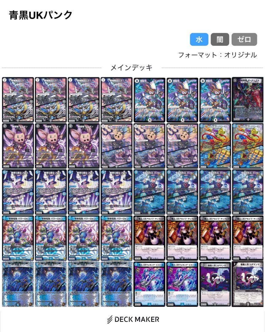 デュエマ 青黒UKパンク デッキ