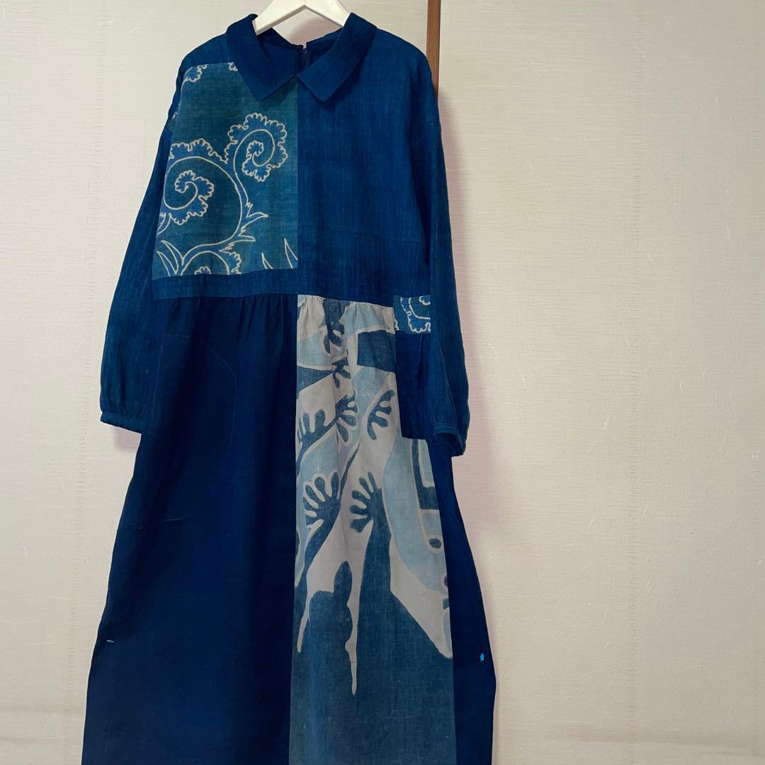 バジル　筒書きと無地絣