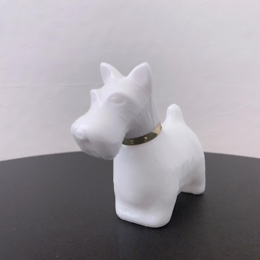 希少 AVON 1980年代 箱付 スコティッシュテリア 香水瓶 ミルクガラス*