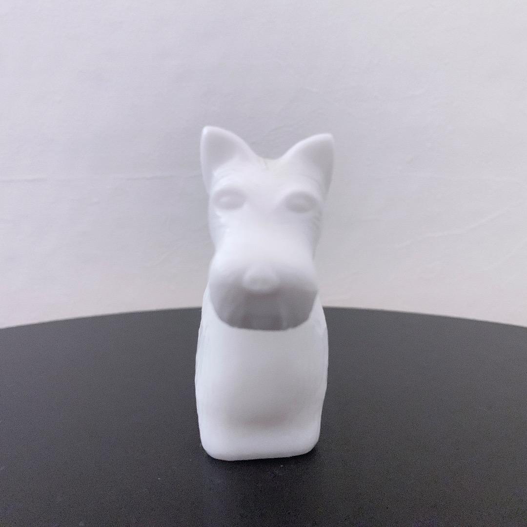 希少 AVON 1980年代 箱付 スコティッシュテリア 香水瓶 ミルクガラス*