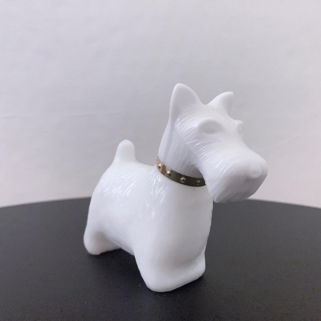 希少 AVON 1980年代 箱付 スコティッシュテリア 香水瓶 ミルクガラス*