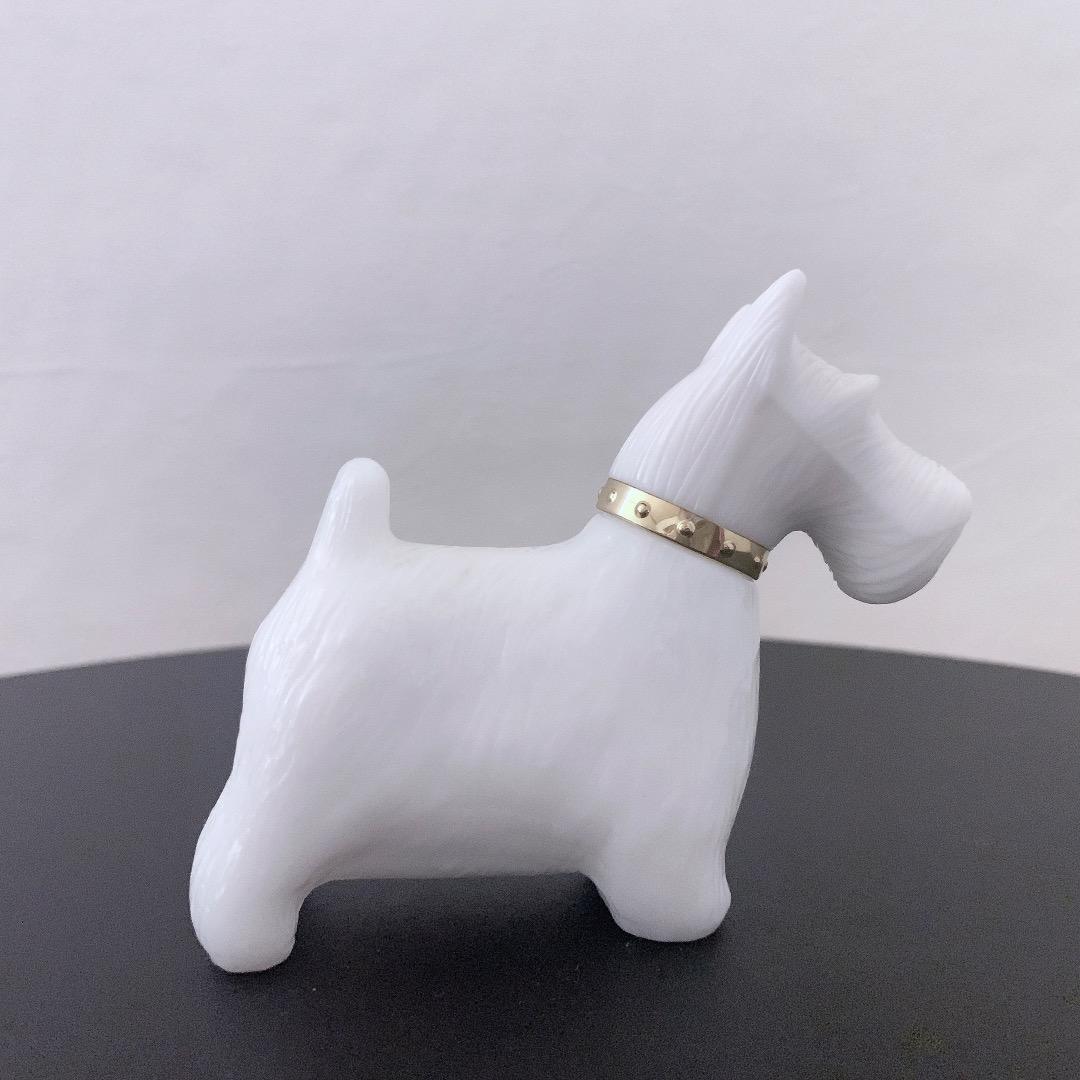 希少 AVON 1980年代 箱付 スコティッシュテリア 香水瓶 ミルクガラス*