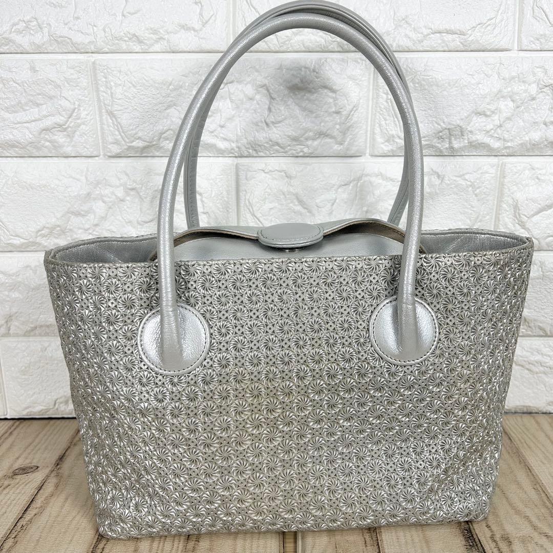 ヒロコハヤシ ジラソーレ シルバー　ハンドバッグ セレモニー　フォーマル　保存袋