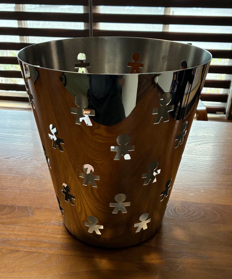 アレッシィ alessi GIROTONDO ペーパーバスケットゴミ箱　シルバー