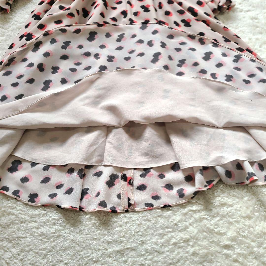 【希少】　2024年製　ルネ　ワンピース　レオパード　フリル　フレア　Aライン