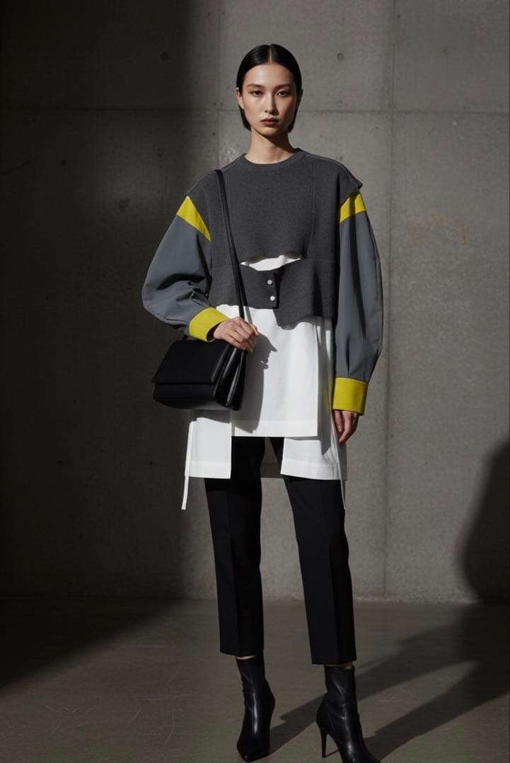 UN3D【新品】KNIT VEST DOCKING SHIRT38