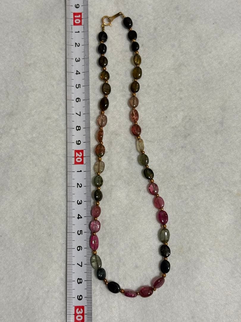 K18 トルマリン　ネックレス