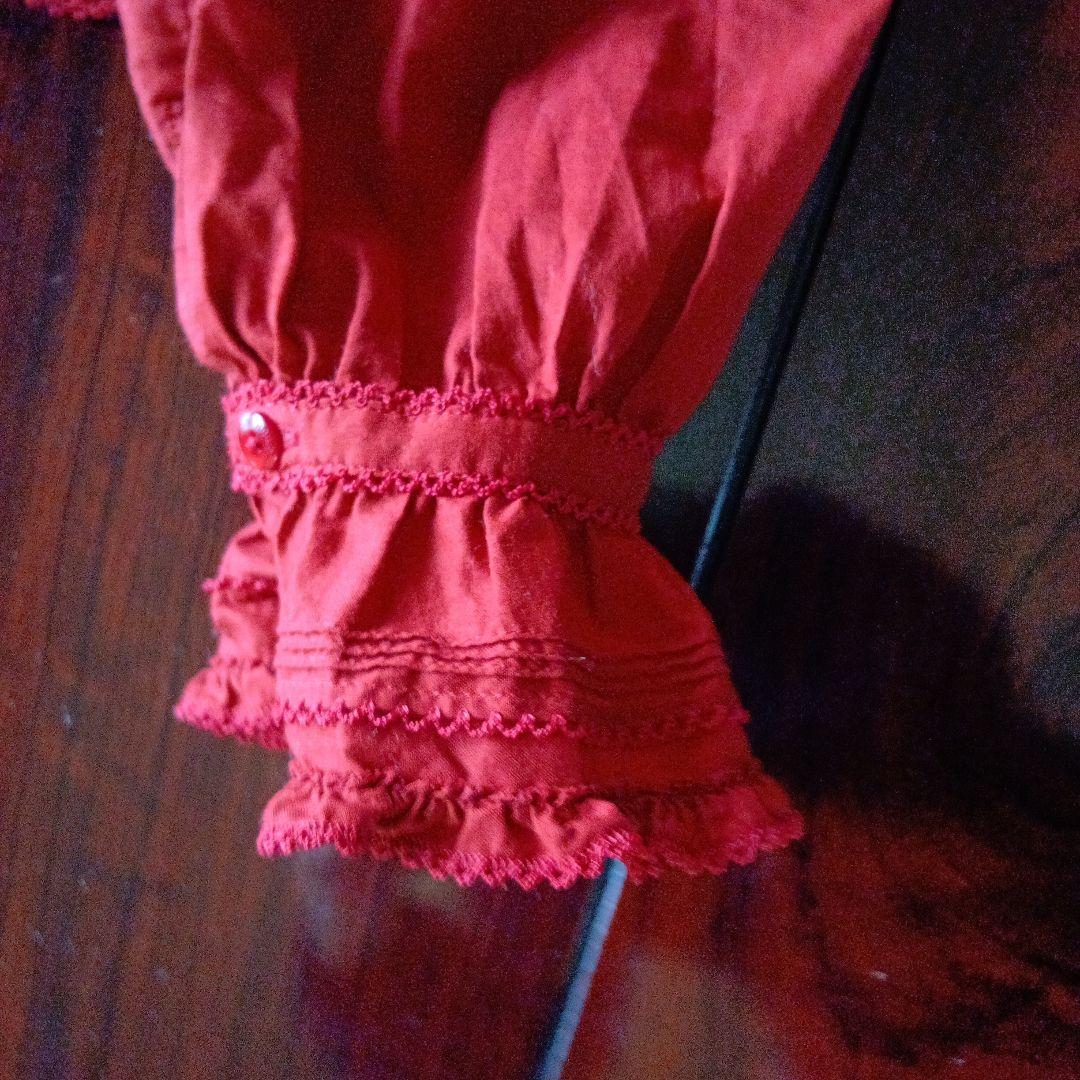 ☆ピンクハウス☆赤いフリル付きフード付ブラウス