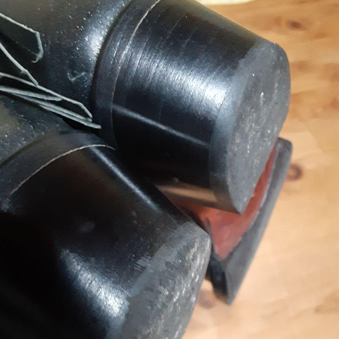 ハカ　ブラックレザーウエスタンブーツ フリンジ付き