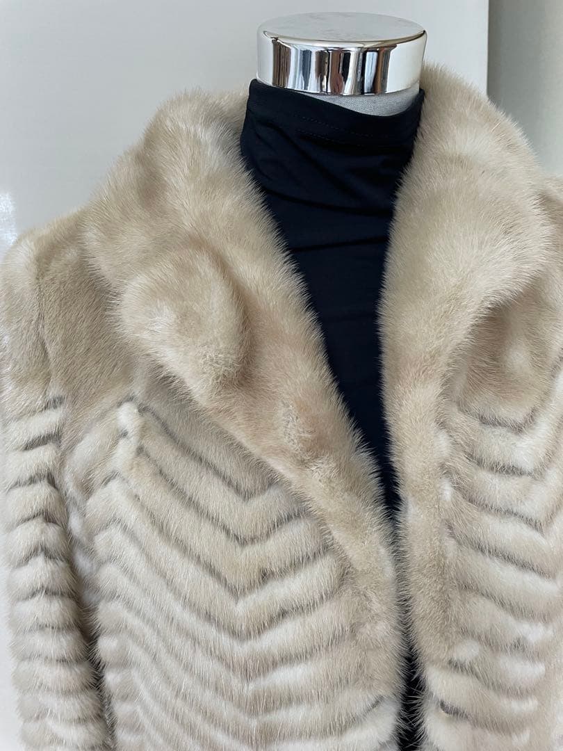 ミンクヘリンボン織 リアルコート