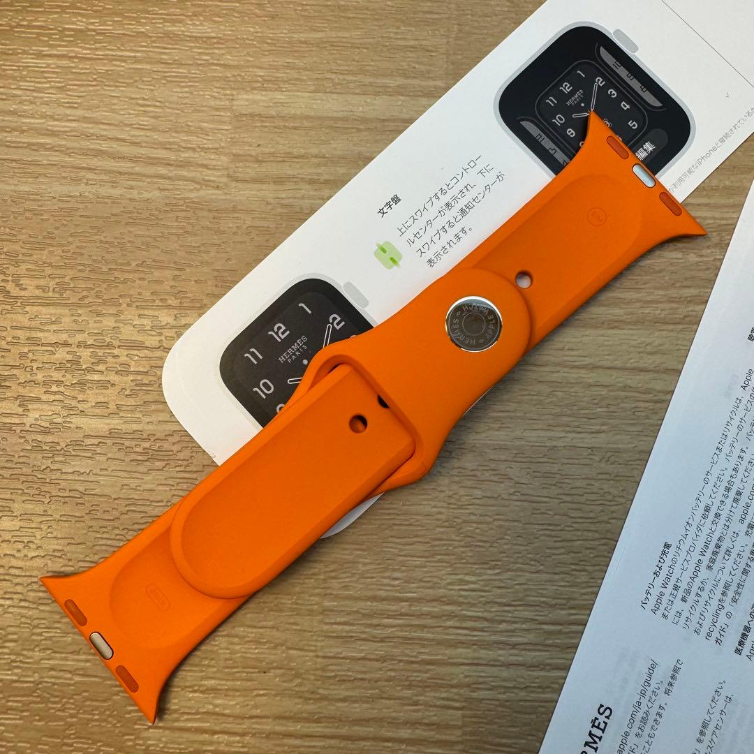 2177 Apple Watch エルメス　オレンジ　スポーツ　シリコン　ラバー