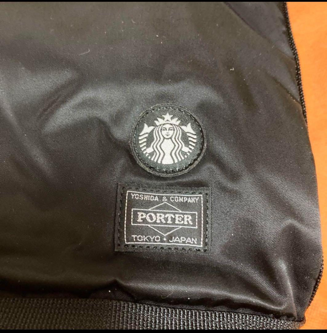 新品⭐️スターバックス&ポーター コーヒービーンシェイプ ドラムバッグ Lブラック