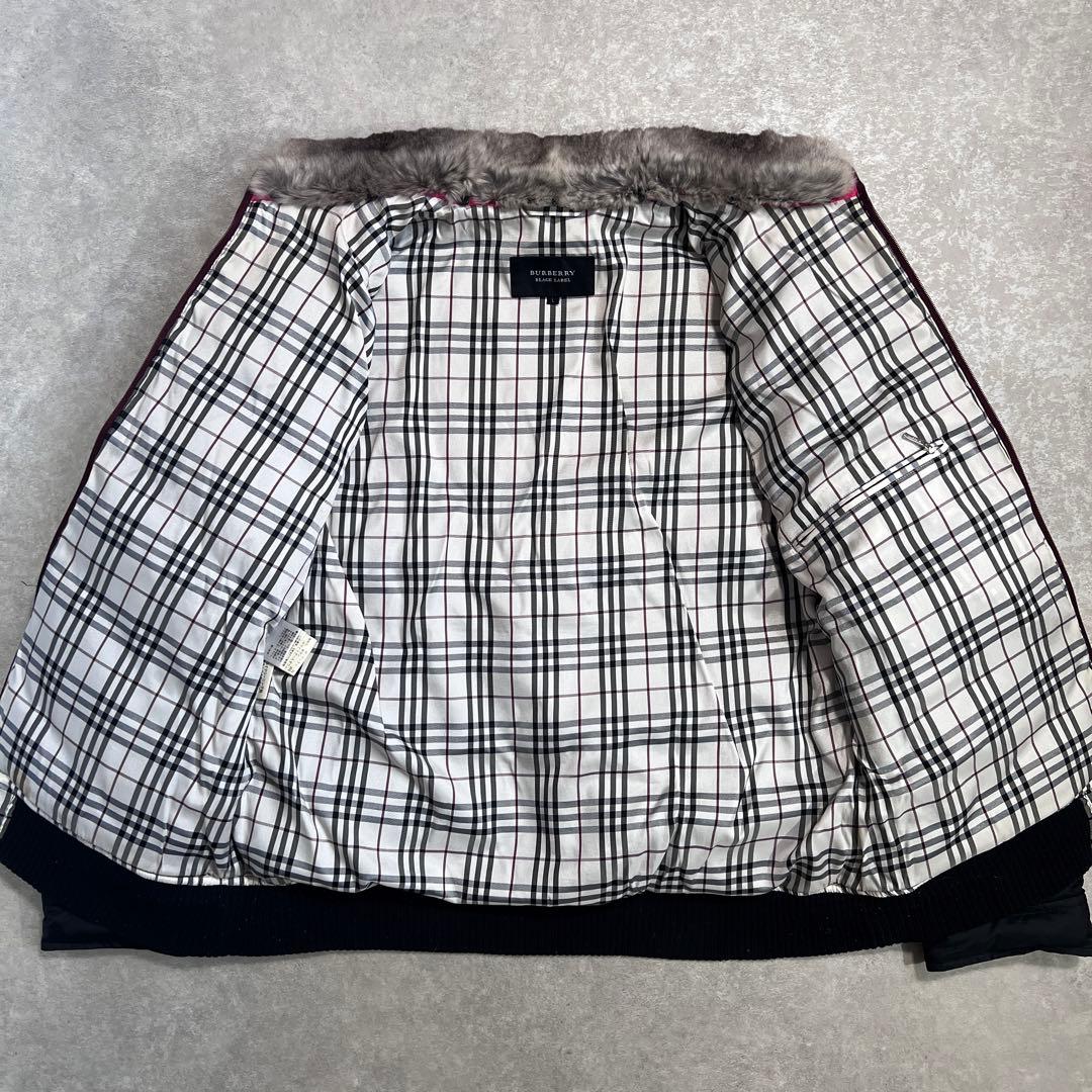 ア*】様 バーバリーブラックレーベル ダウンジャケット ノバチェック ラビットフ