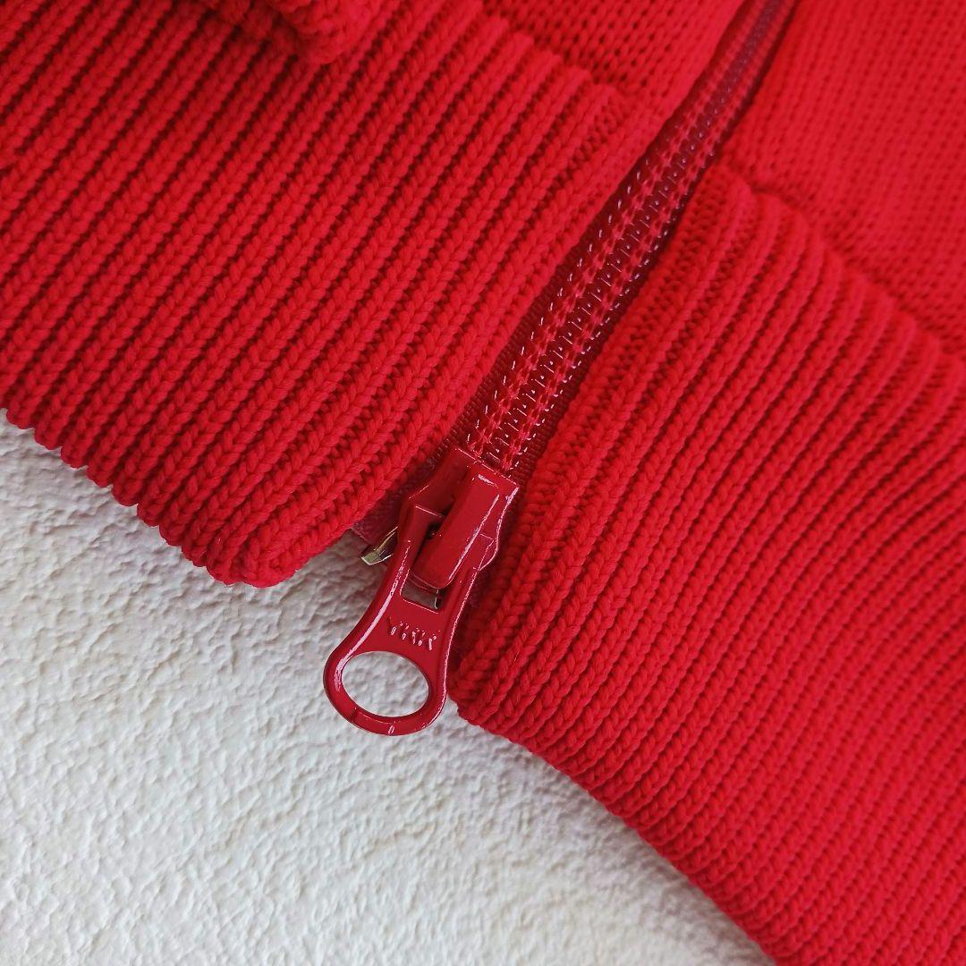 極美品♬パーリーゲイツ　ニットジャケット　ジップアップ　ハイネック　赤　サイズ4
