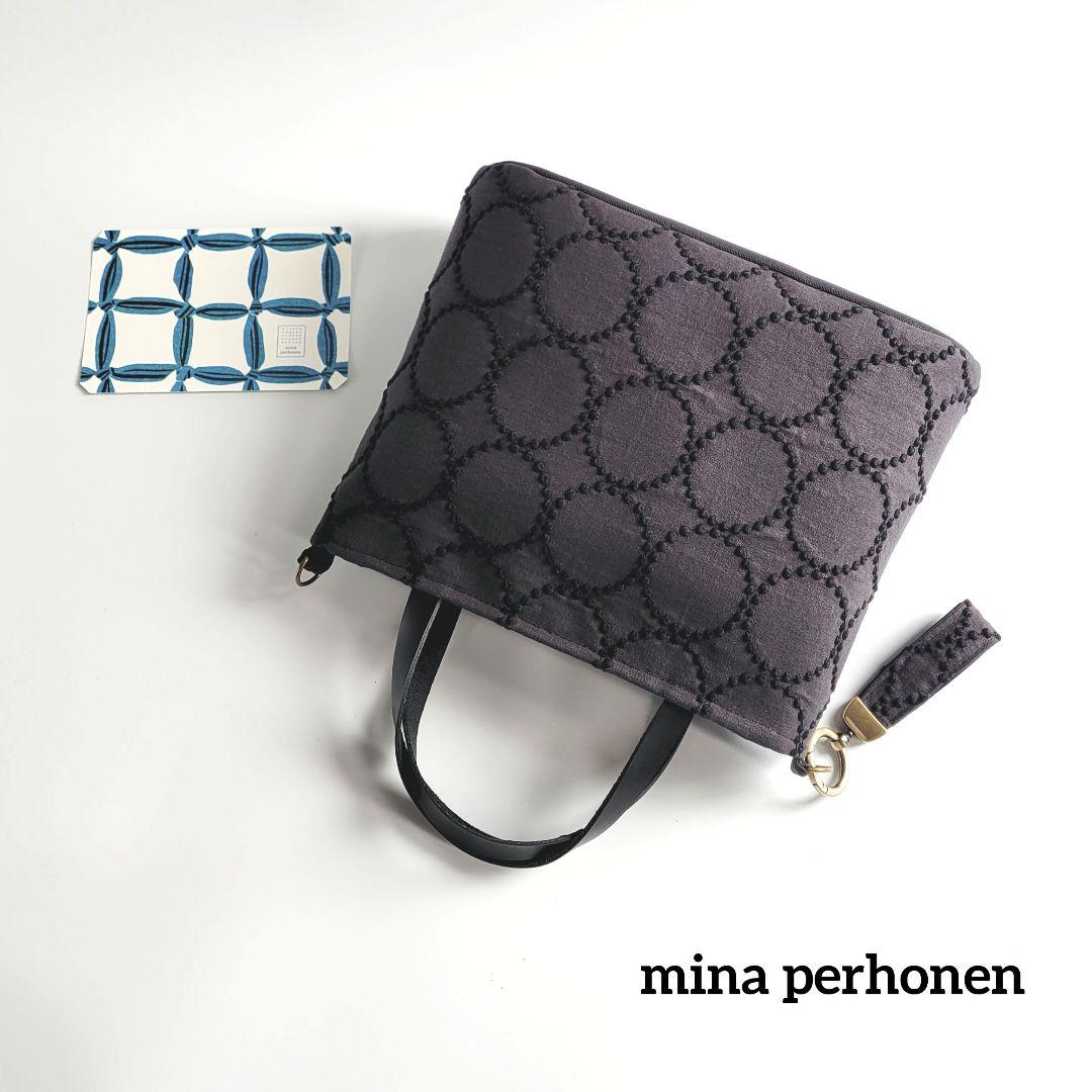 ファスナー楕円トートバック　キーリング付き　新作tambourine