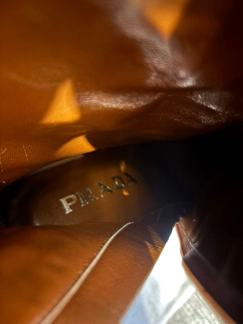 PRADA 1999年 ブーツカブトムシと落ち葉 24.5 プラダ