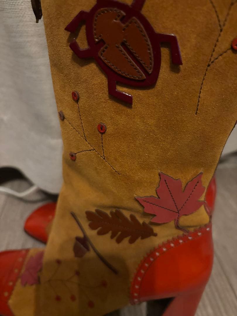 PRADA 1999年 ブーツカブトムシと落ち葉 24.5 プラダ