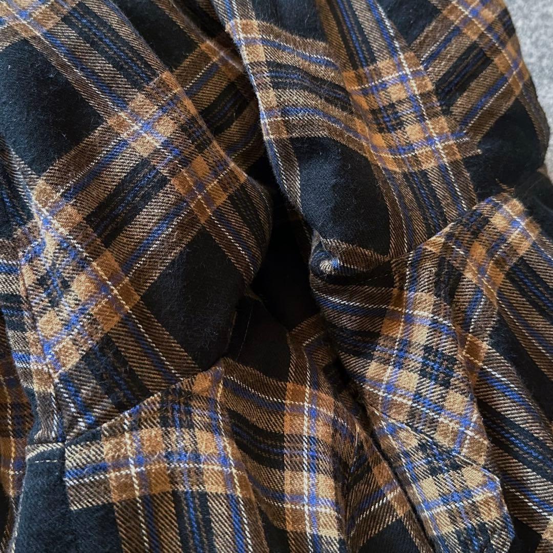 TMT：名作【コットン•フランネル×ボア•ライナー】チェック柄•シャツジャケット