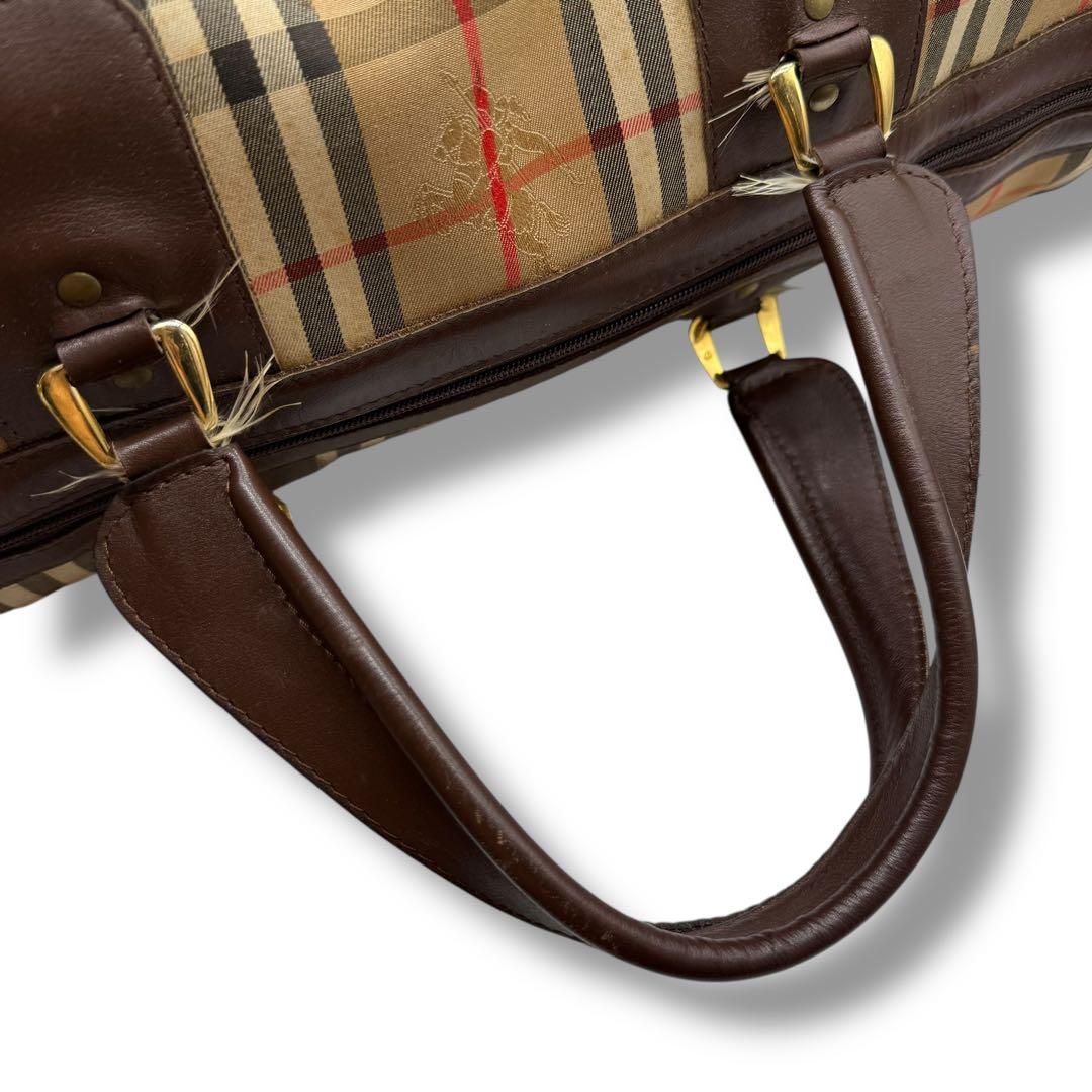 BURBERRY バーバリー ボストンバッグ ノバチェック シャドーホース