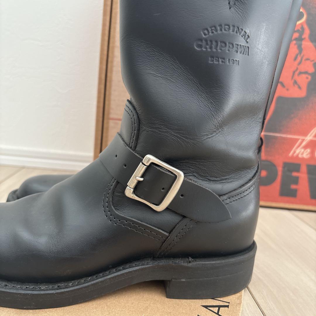 【再値下げ】Chippewa ブラック エンジニアブーツ
