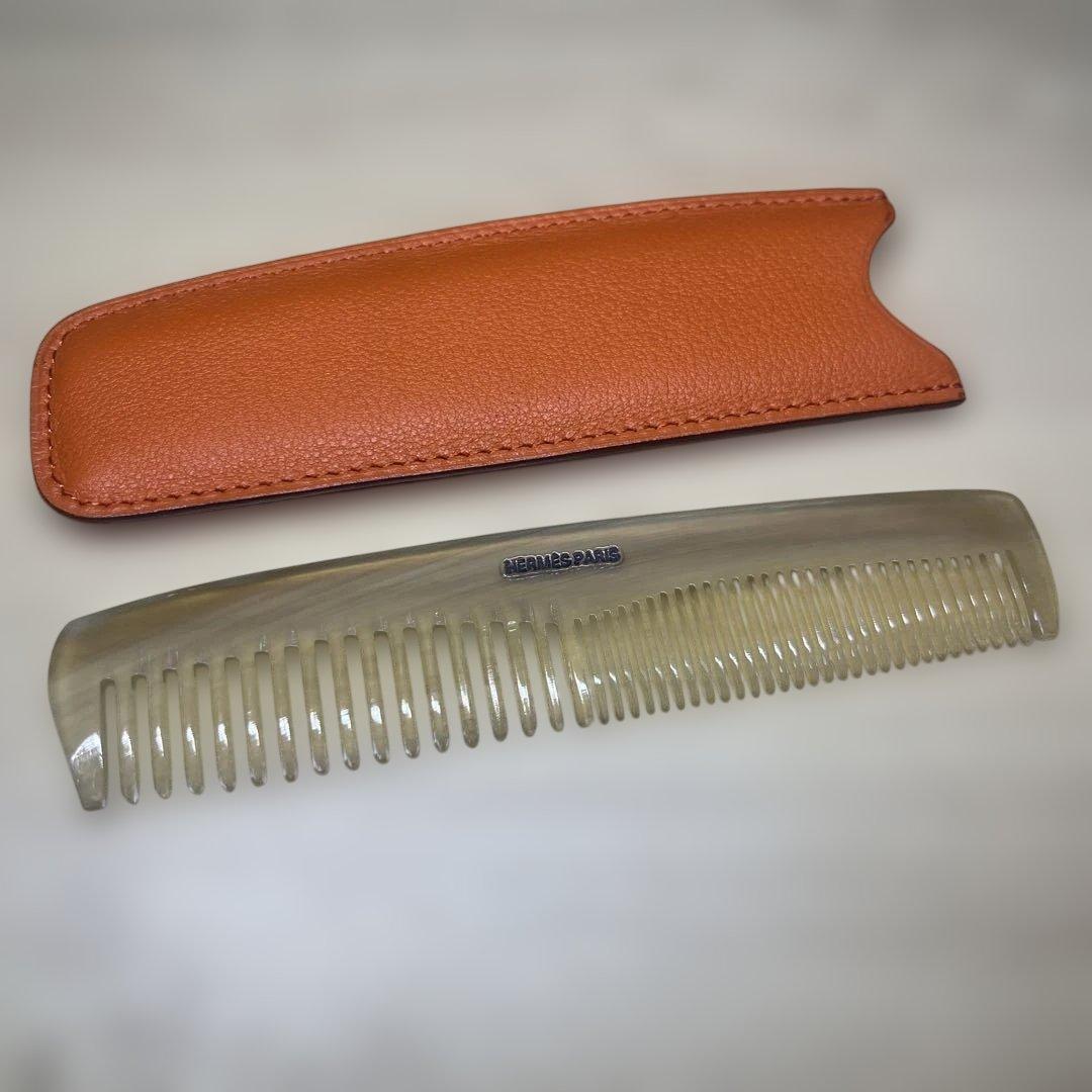激レア　希少　美品　貴重　HERMES コーム レザーケース　バッファローホーン