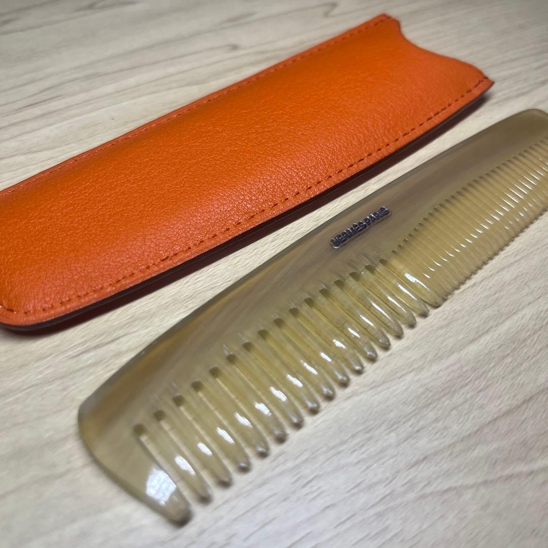 激レア　希少　美品　貴重　HERMES コーム レザーケース　バッファローホーン