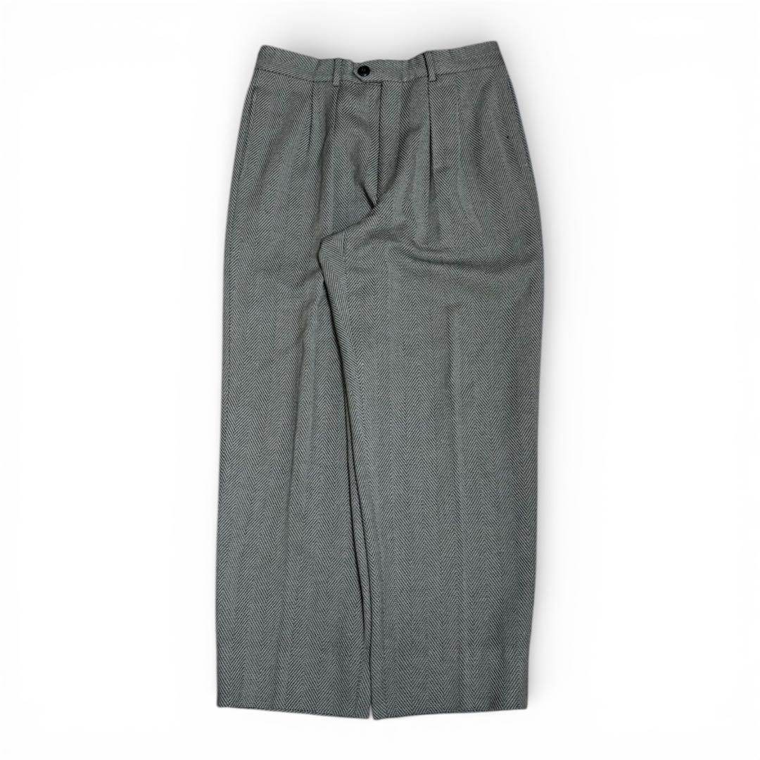 90s GIORGIO ARMANI Tweed ウールスラックス 2タック