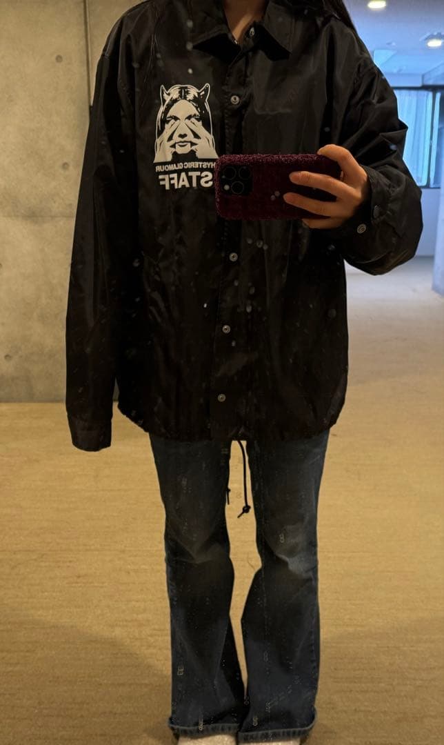 HYSTERICGLAMOUR/黒/ナイロンジャンパー/バックプリント