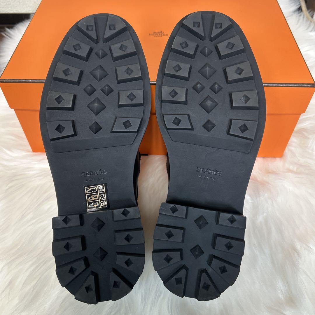 未使用級　HERMES エルメス　革靴　ケリー　ダービー　ファースト　36 黒
