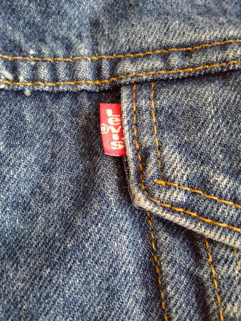 ビンテージ80年代リーバイス71608-0216デニムボア付きJKT42LONG