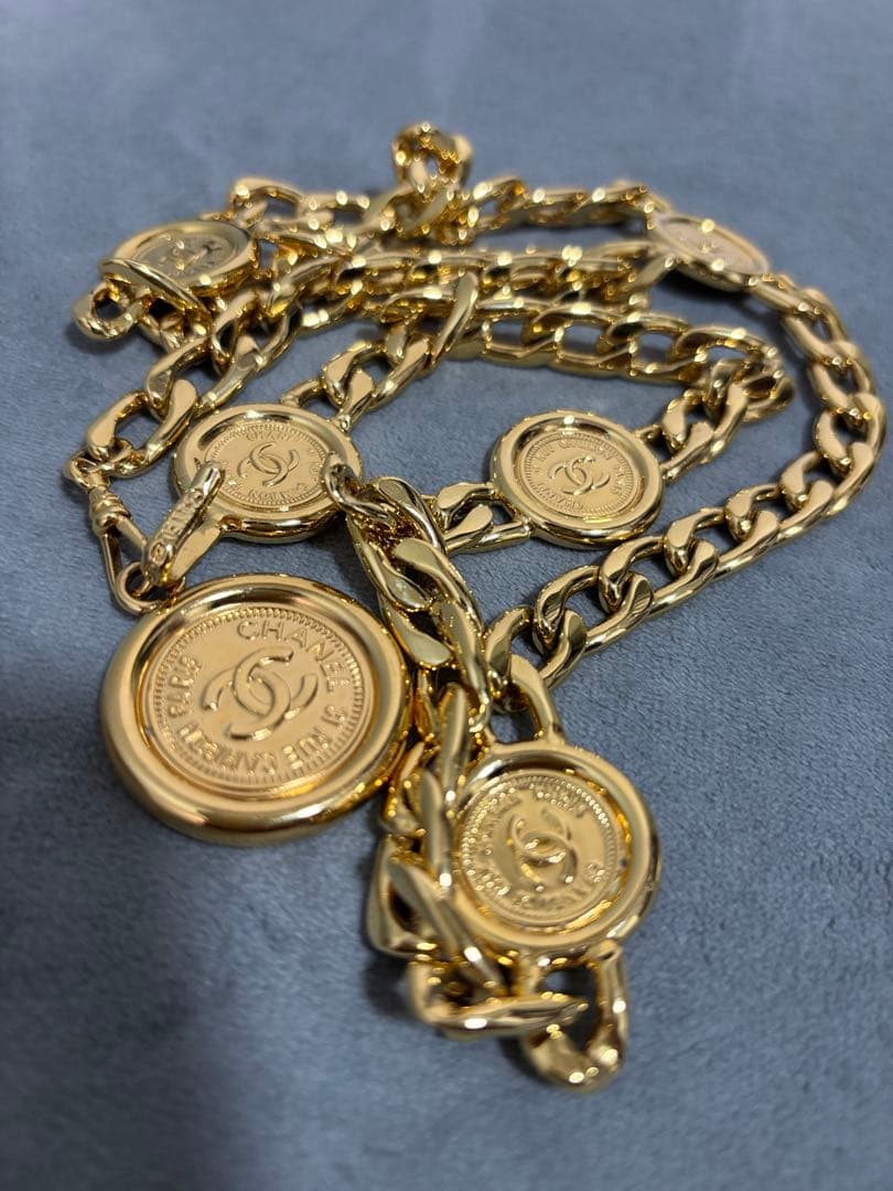 【美品】シャネル CHANEL ベルト ココマーク ヴィンテージ　チェーンベルト