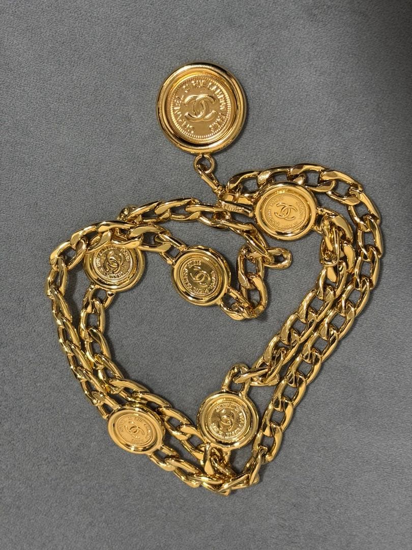 【美品】シャネル CHANEL ベルト ココマーク ヴィンテージ　チェーンベルト