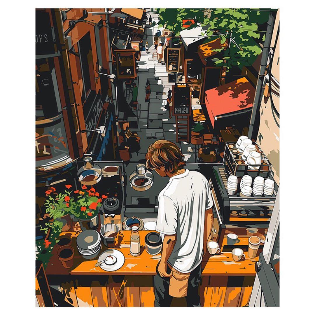 カフェの風景 イラスト A4サイズ