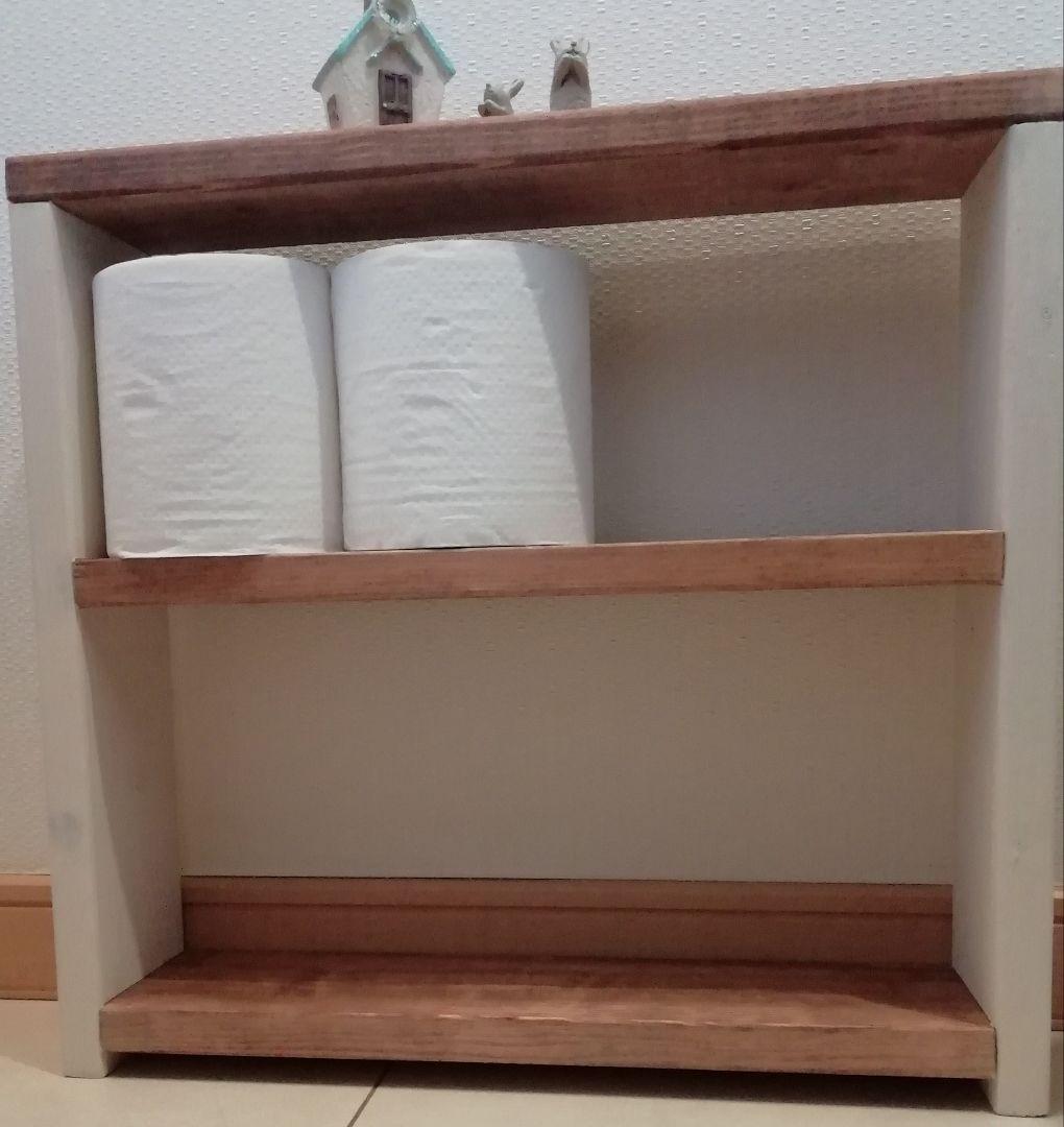 トイレシェルフ/トイレ収納/ホワイト【送料込み】