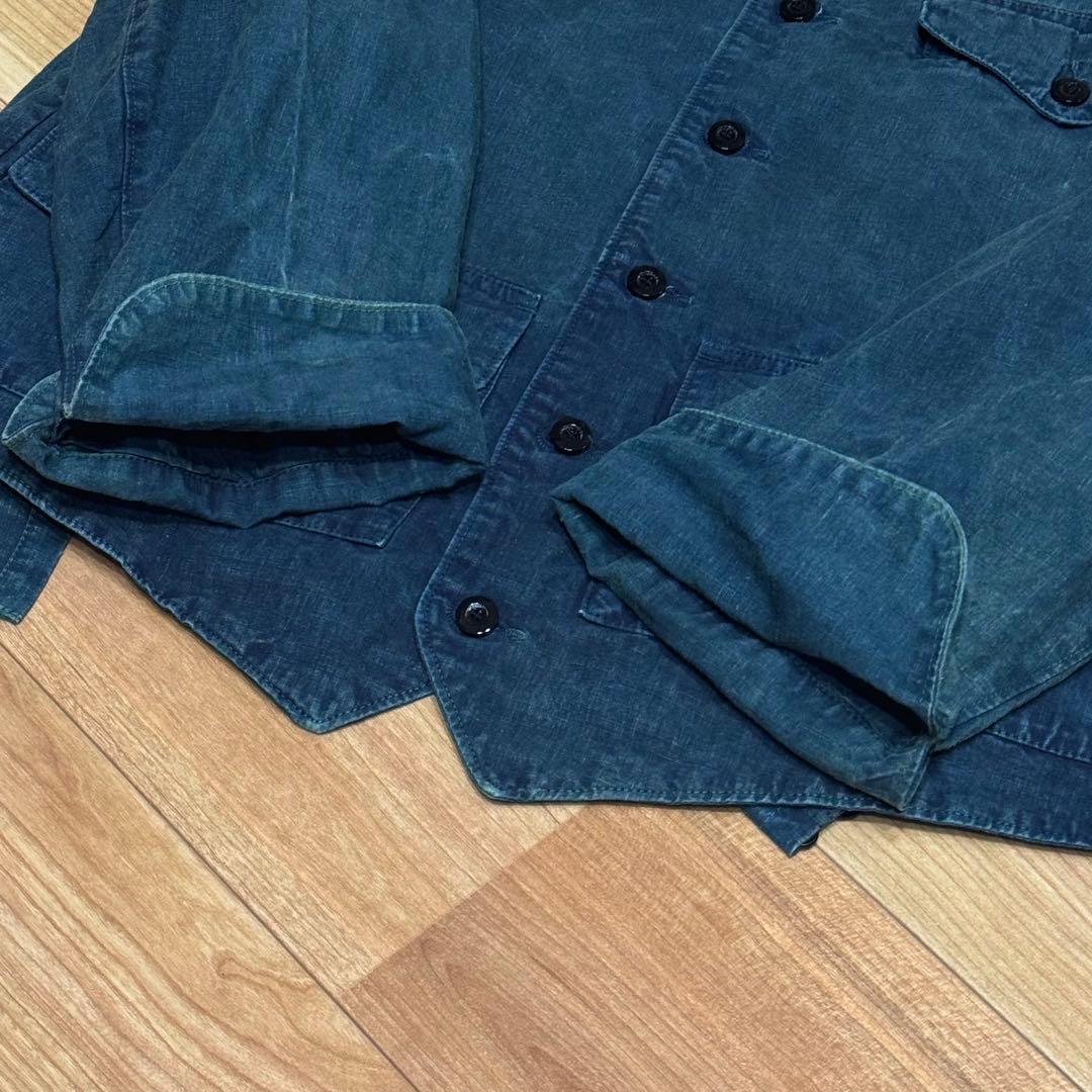 OUTIL ウティVESTE ARDON ブラックインディゴリネン