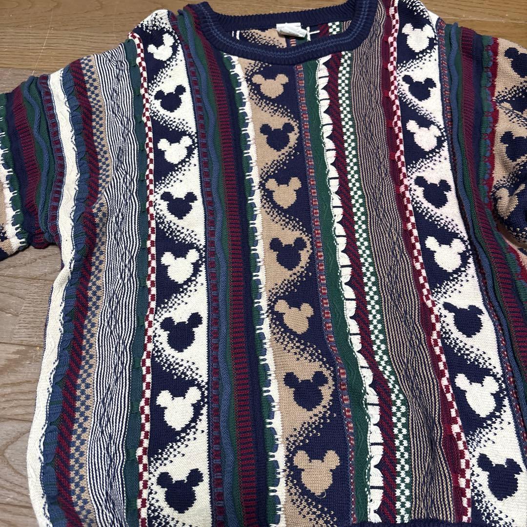 90s ミッキー　3Dニット　coogie クージー　ディズニー　セーター