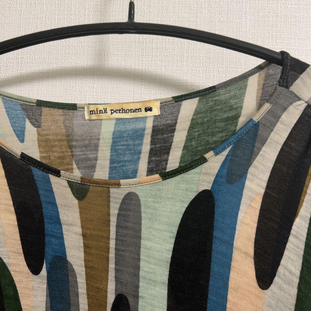 【美品】minä perhonen waterfall 7分袖ウールカットソー