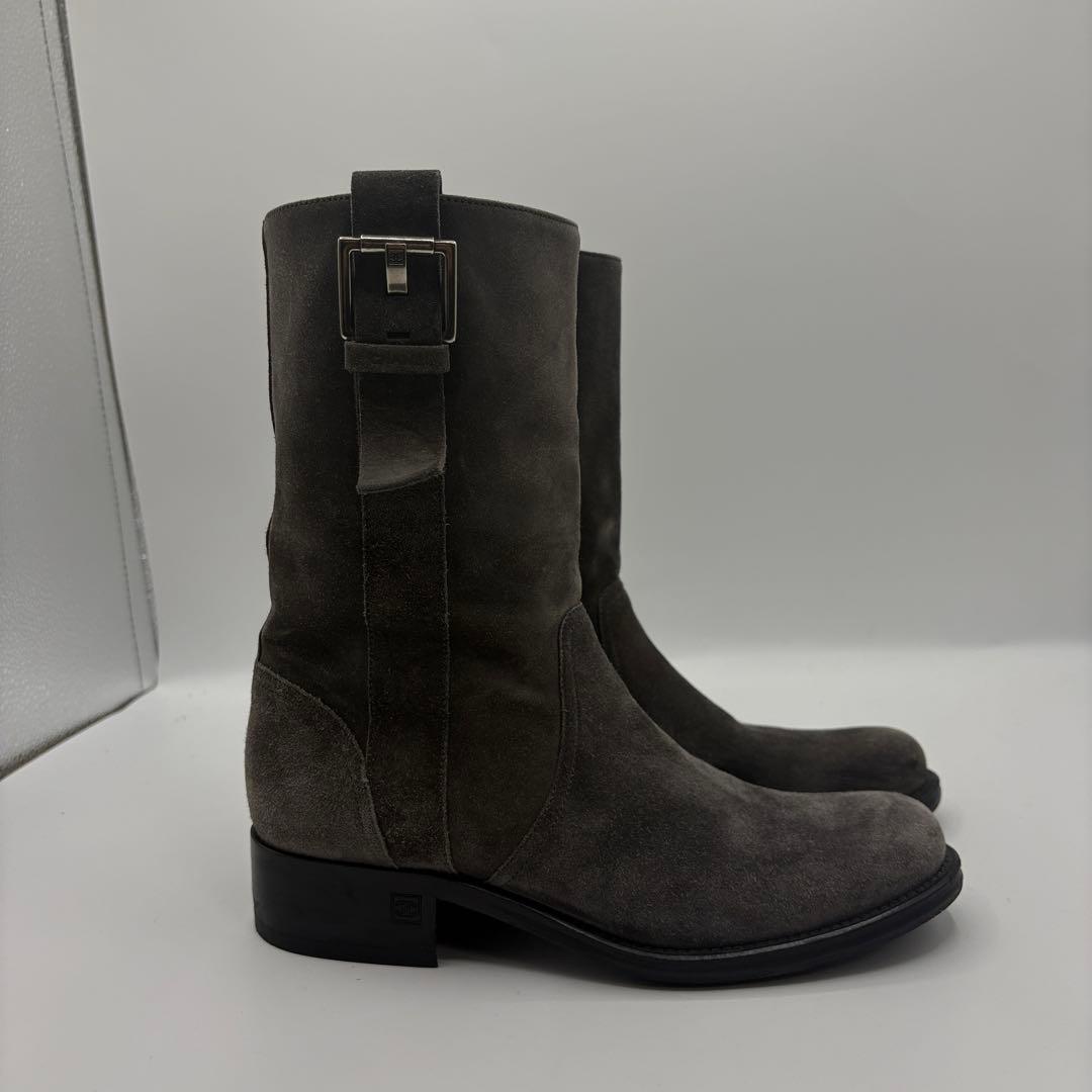 CHANEL シャネル スエード ミドルブーツ グレー 35.5（23cm）