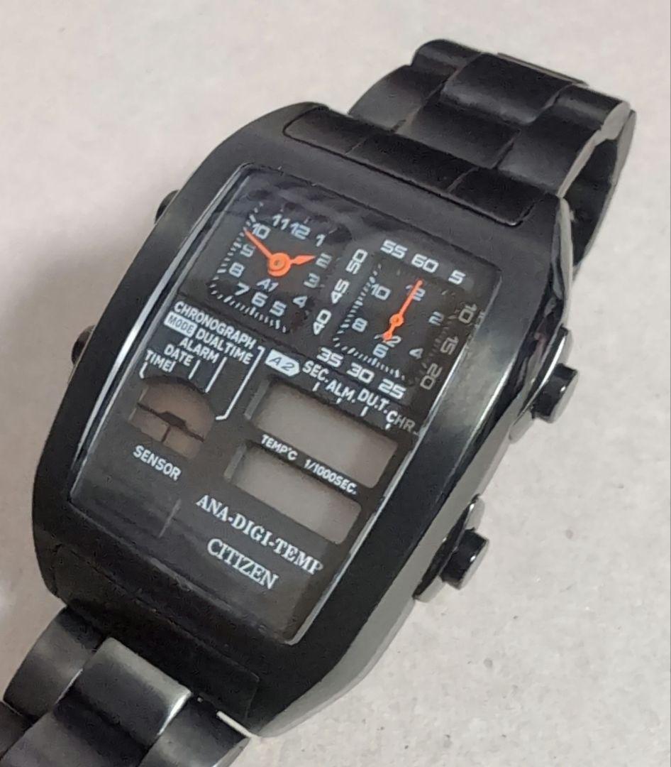 CITIZEN ANA-DIGI TEMP ブラック（電池切れ）