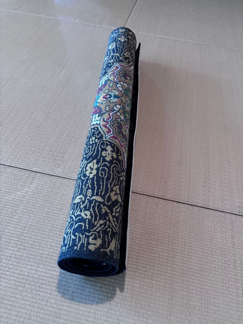 1*9様 龍村美術織物　絹　段通　仏寶　絨毯　半畳　仏壇　仏前　蓮池八稜華文　佛